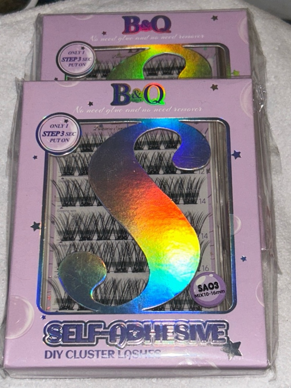 2X NEW B&Q Self-Adhesive DIY Cluster Lashes - 10-16mm Black